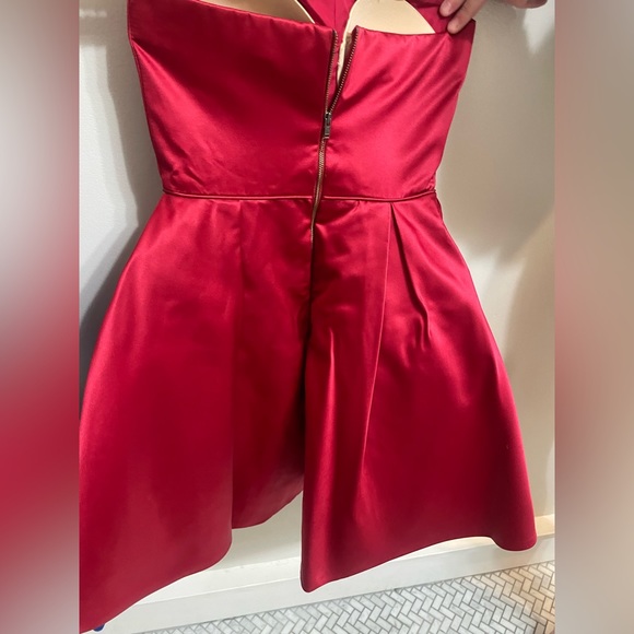 Sherri Hill Red Pink Puff Formal Homecoming HOCO Short Dress Size 0 - Picture 3 of 4